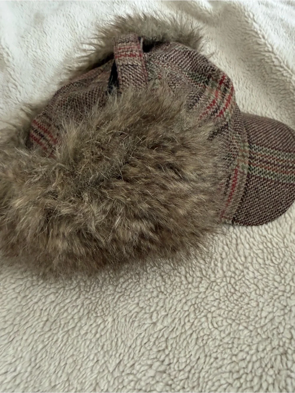 Goorin Bros Faux Fur Lined Plaid Trapper Hat